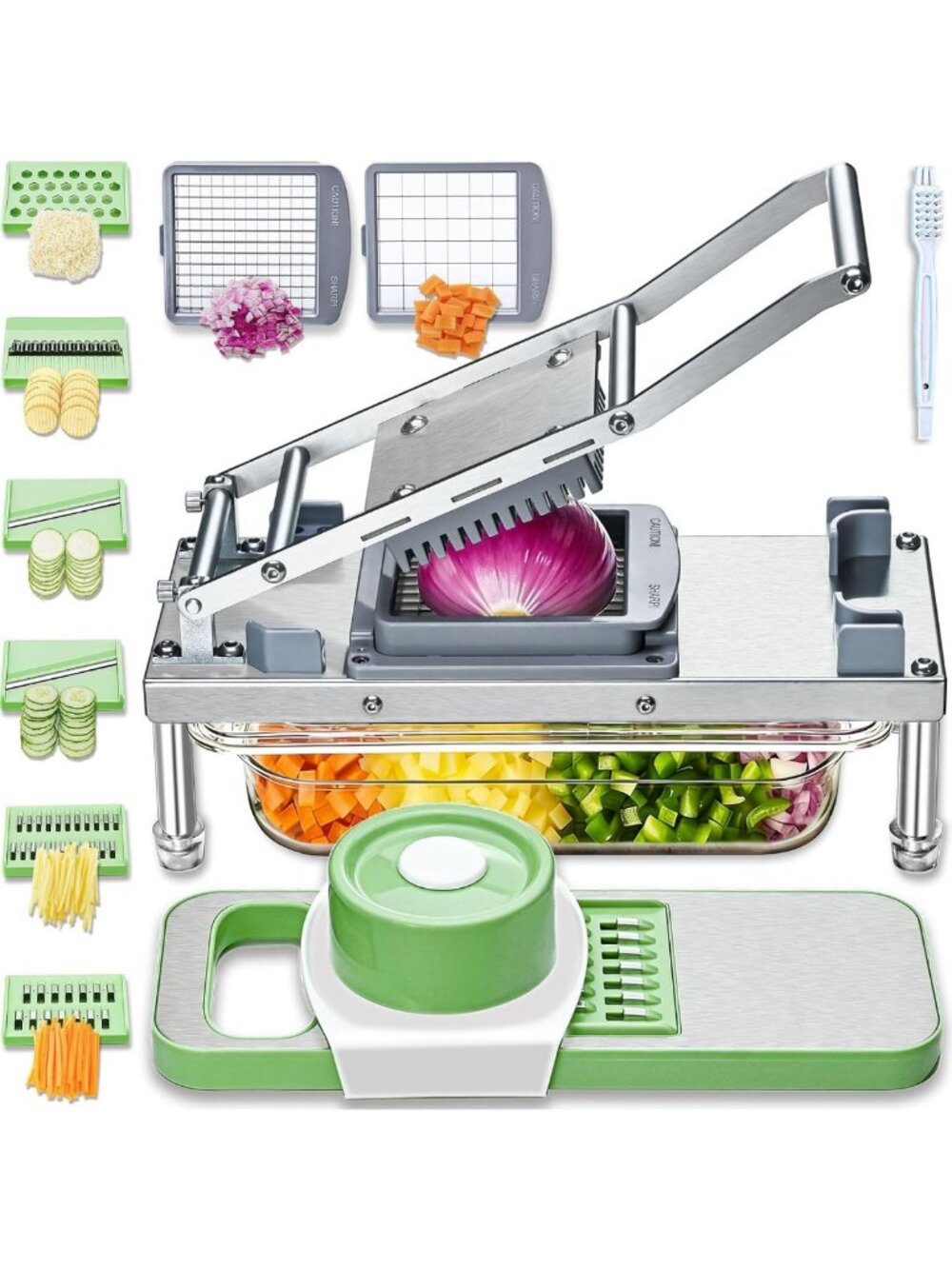 Versatile Vegetable Chopper with 8 Blades - Mandoline Slicer & Dicer for Easy